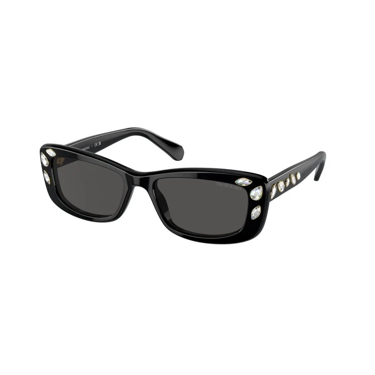 Swarovski SK 6008 Black Dark Grey 100187 Size 54 Sunglasses