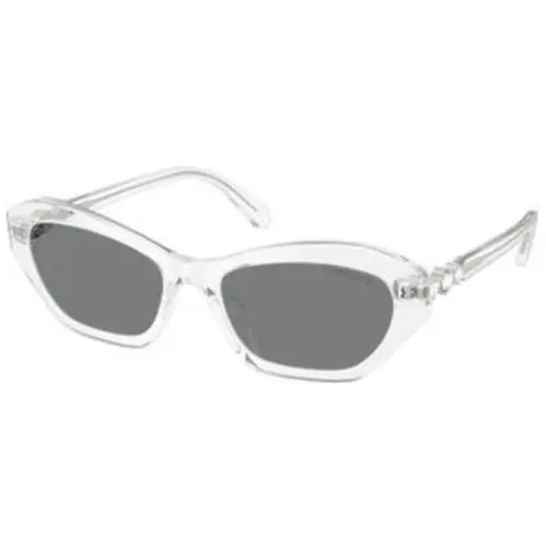Swarovski SK 6048 Transparent / Dark Grey 102787 Size 54 Sunglasses
