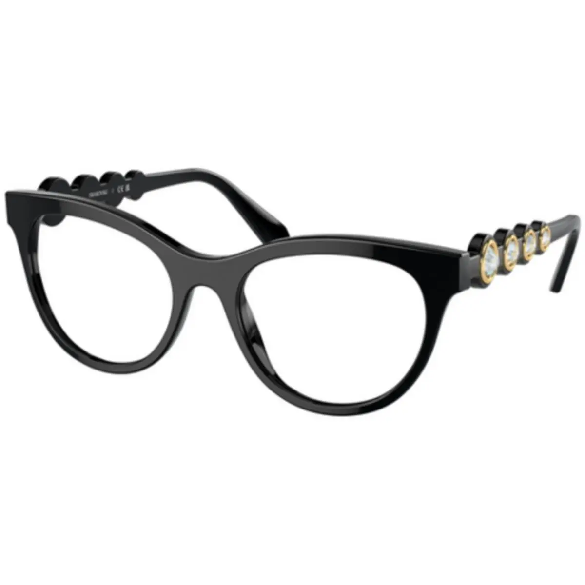 SK 2025 Black Demo Lens 1001 Size 52 Eyeglasses by Swarovski