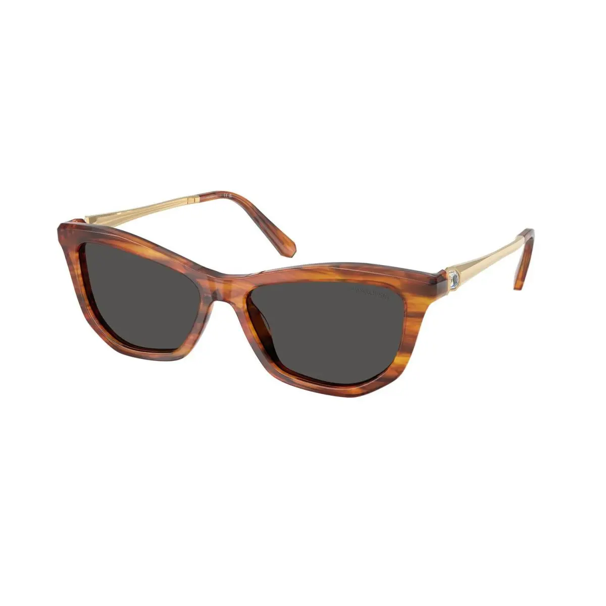 Swarovski SK 6057 Striped Havana / Dark Grey 109187 Size 56 Sunglasses