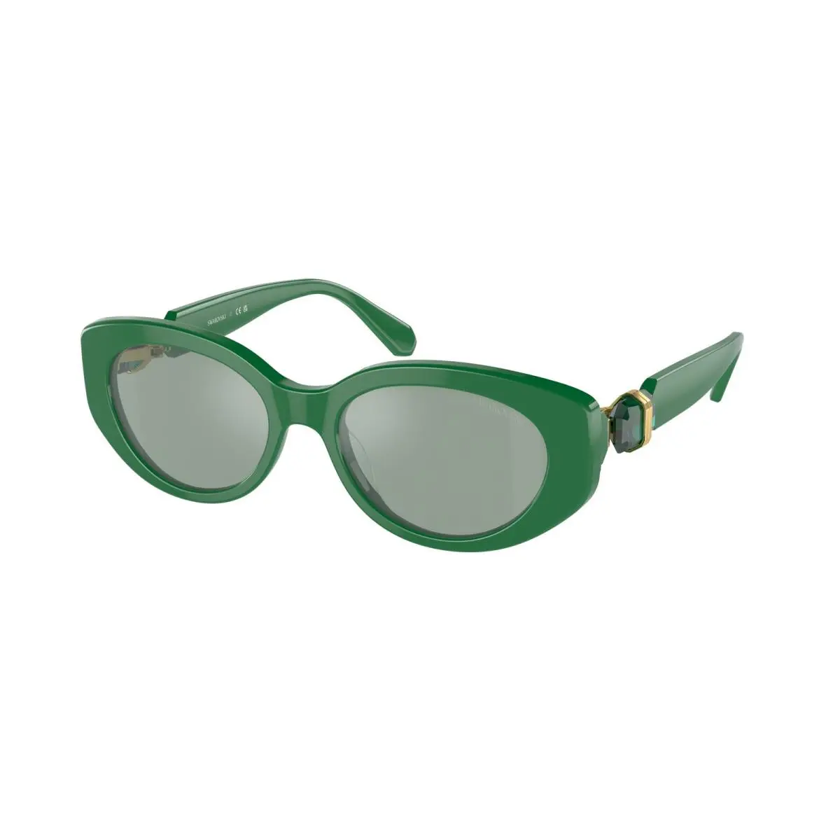 SK 6002 Dark Green Azure Internal Mirr 10079C Size 53 Sunglasses by Swarovski