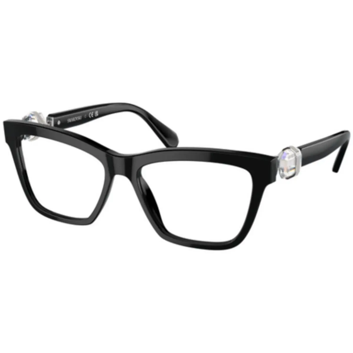 SK 2021 Black Demo Lens 1001 Size 53 Eyeglasses by Swarovski