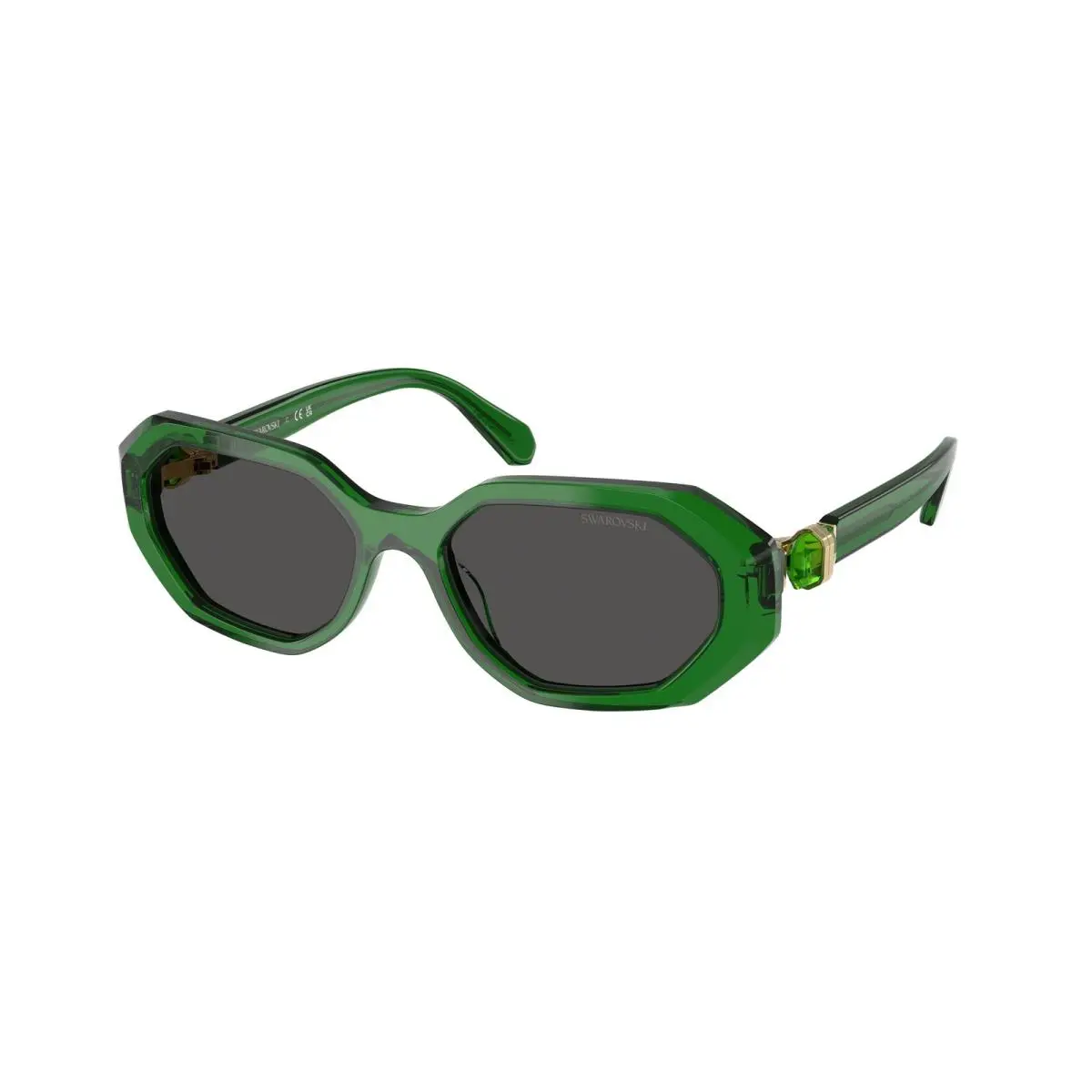 Swarovski SK 6028 Transparent Green / Dark Grey 106487 Size 54 Sunglasses