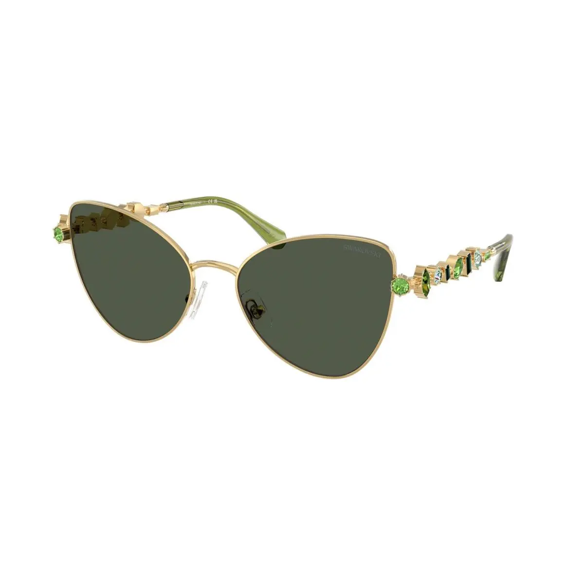 Swarovski SK 7034 Gold / Light Green 404G82 Size 56 Sunglasses