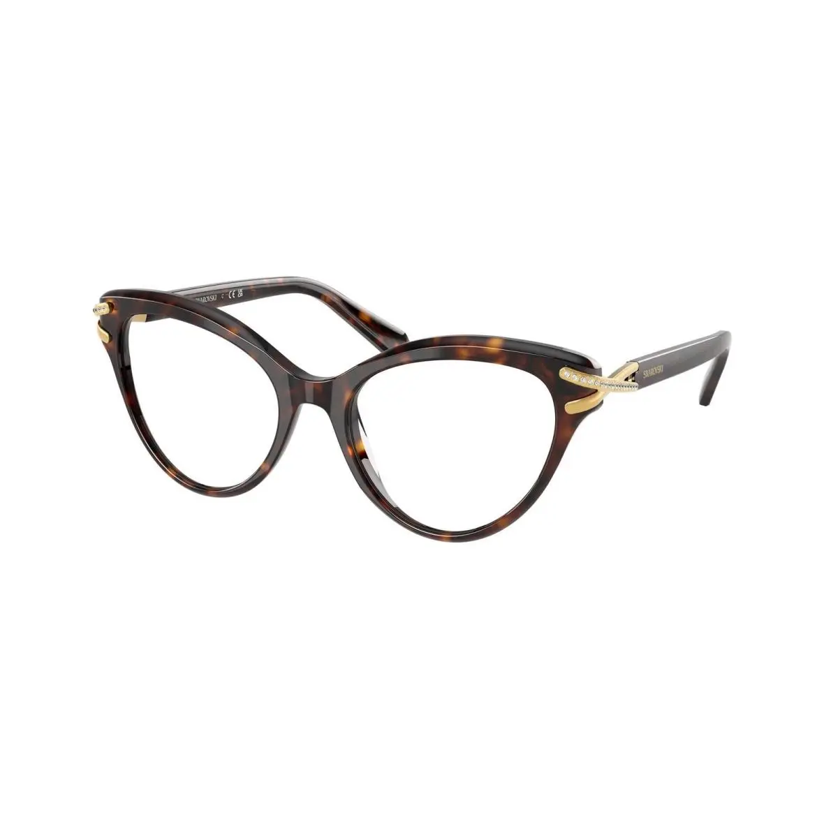 SK 2030 Havana Demo Lens 1002 Size 55 Eyeglasses by Swarovski