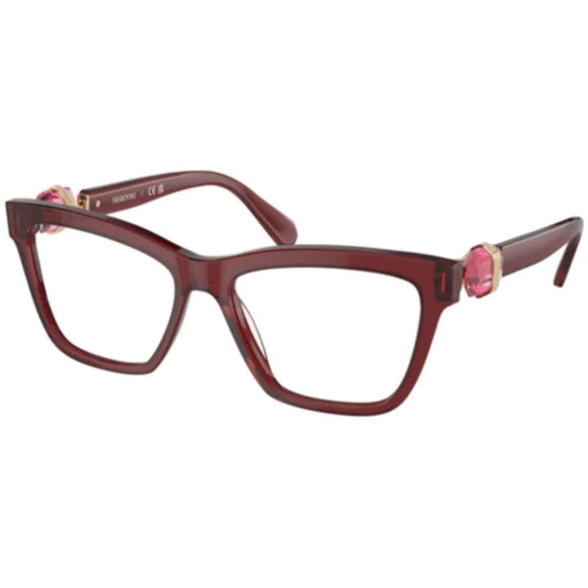 SK 2021 Trasparent Burgundy / Demo Lens 1055 Size 55 Eyeglasses by Swarovski
