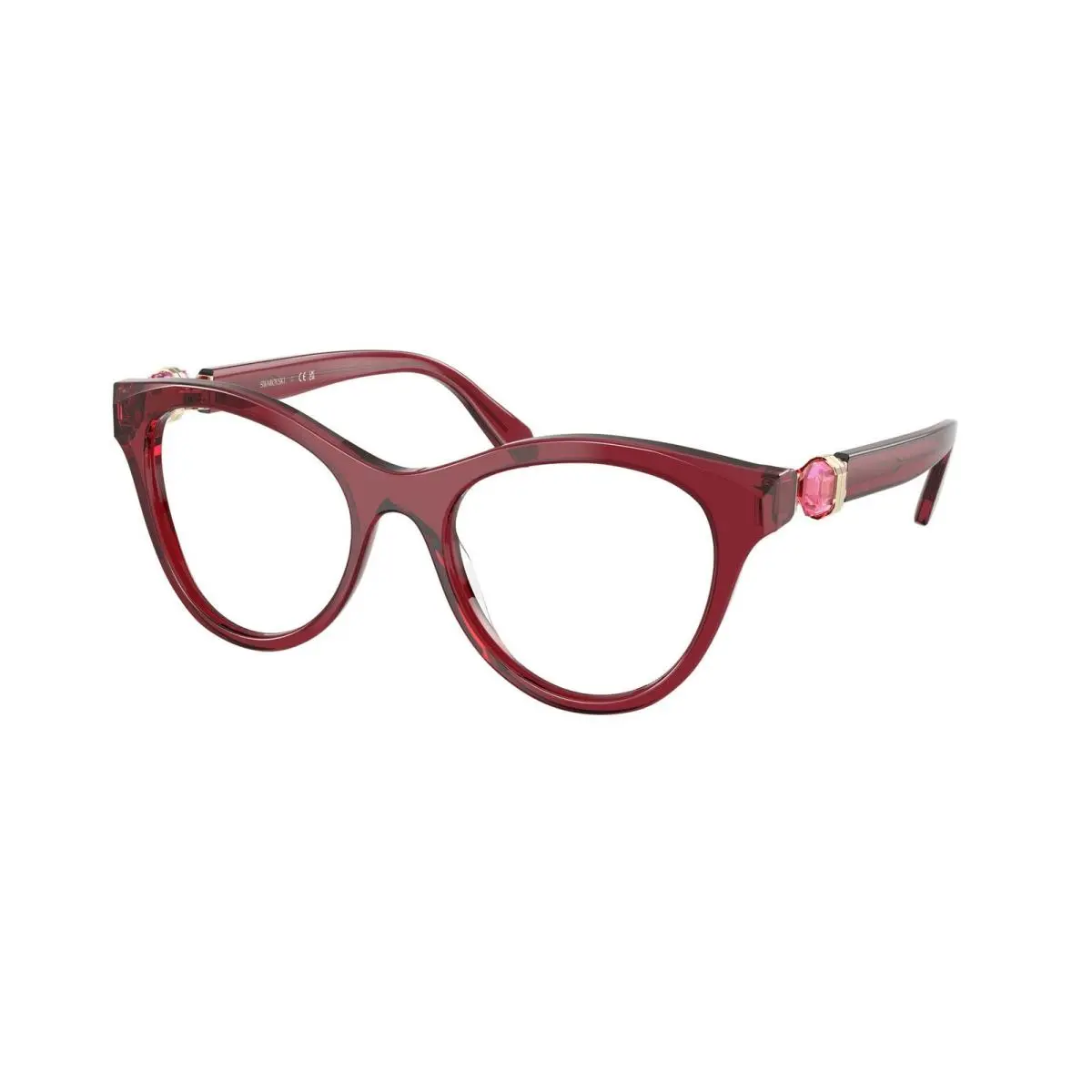 SK 2036 Transparent Burgundy / Demo Lens 1055 Size 50 Eyeglasses by Swarovski