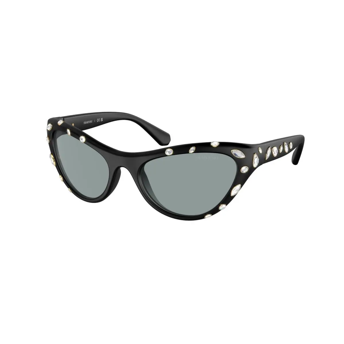 Swarovski SK 6007 Matte Black Dark Grey 1020/1 Size 57 Sunglasses