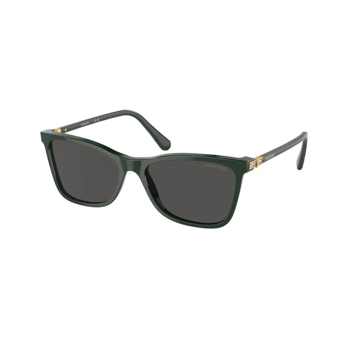 Swarovski SK 6004 Green Emerald Dark Grey 102687 Size 55 Sunglasses