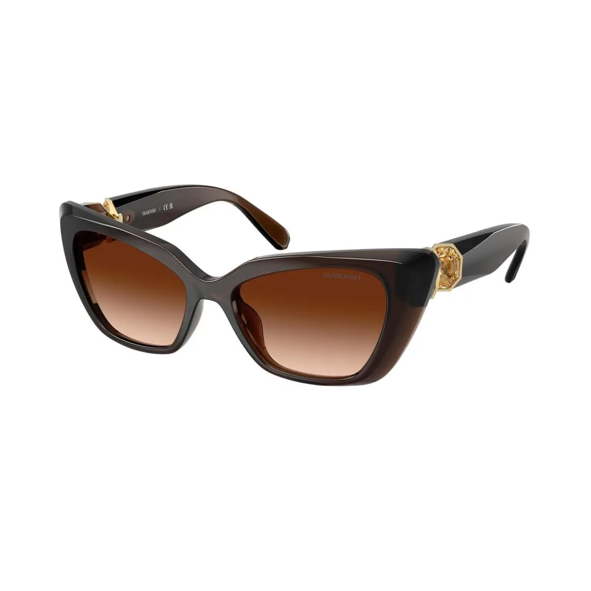 Swarovski SK 6047 Transparent Brown / Gradient 108474 Size 54 Sunglasses