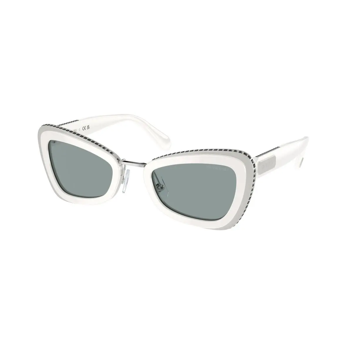 SK 6012 White/grey Dark Grey 1012/1 Size 52 Sunglasses by Swarovski