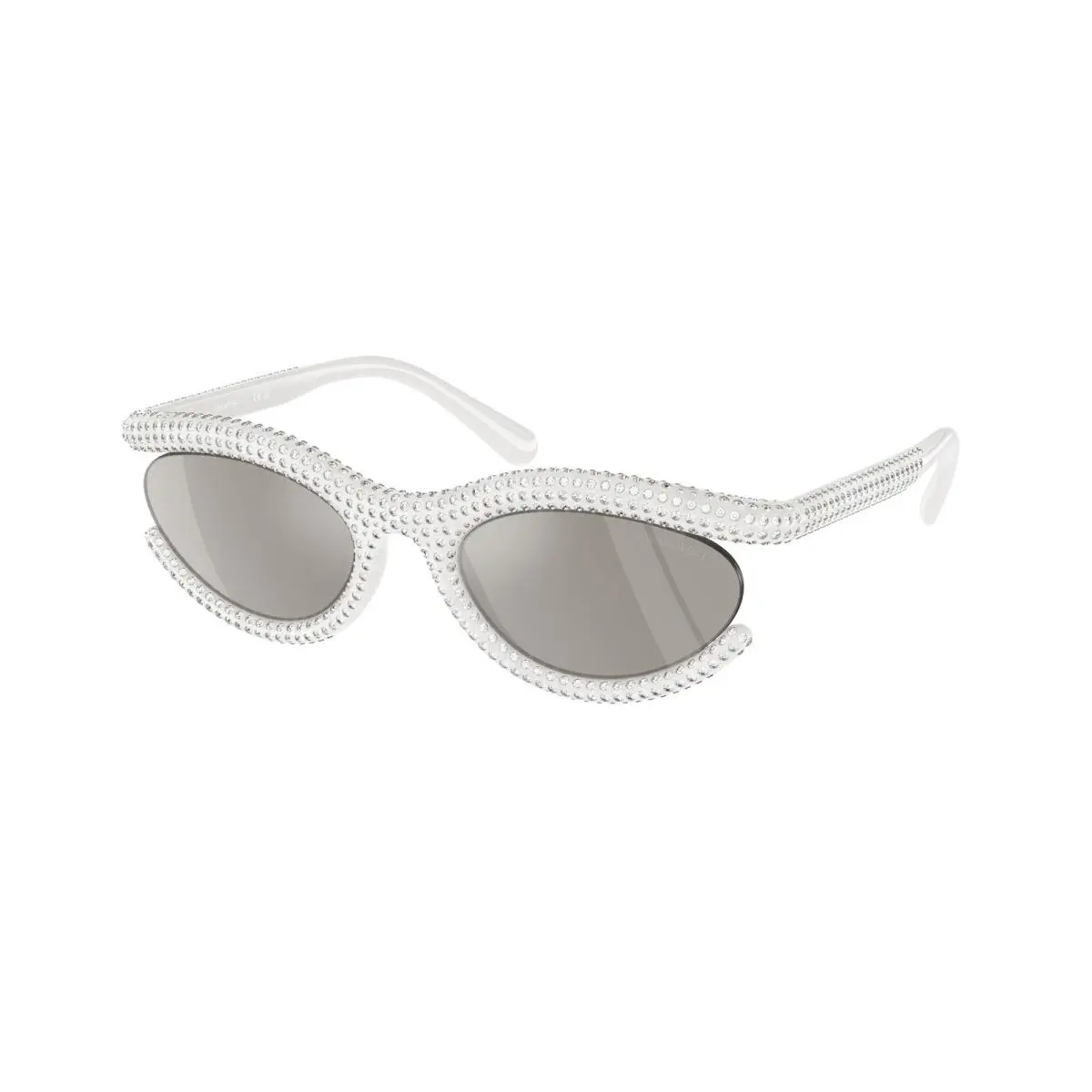 Swarovski SK 6006 Milky White Light Grey Mirror 10336G Size 54 Sunglasses