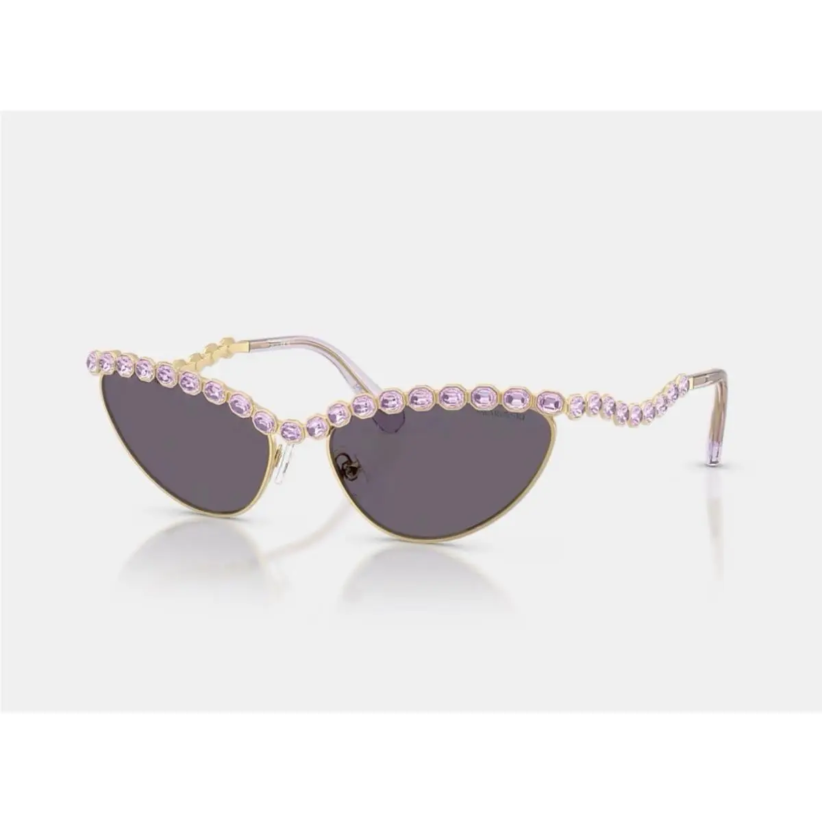 Swarovski SK7030 40361A Millenia Gold Violet Cat Eye Sunglasses 59mm
