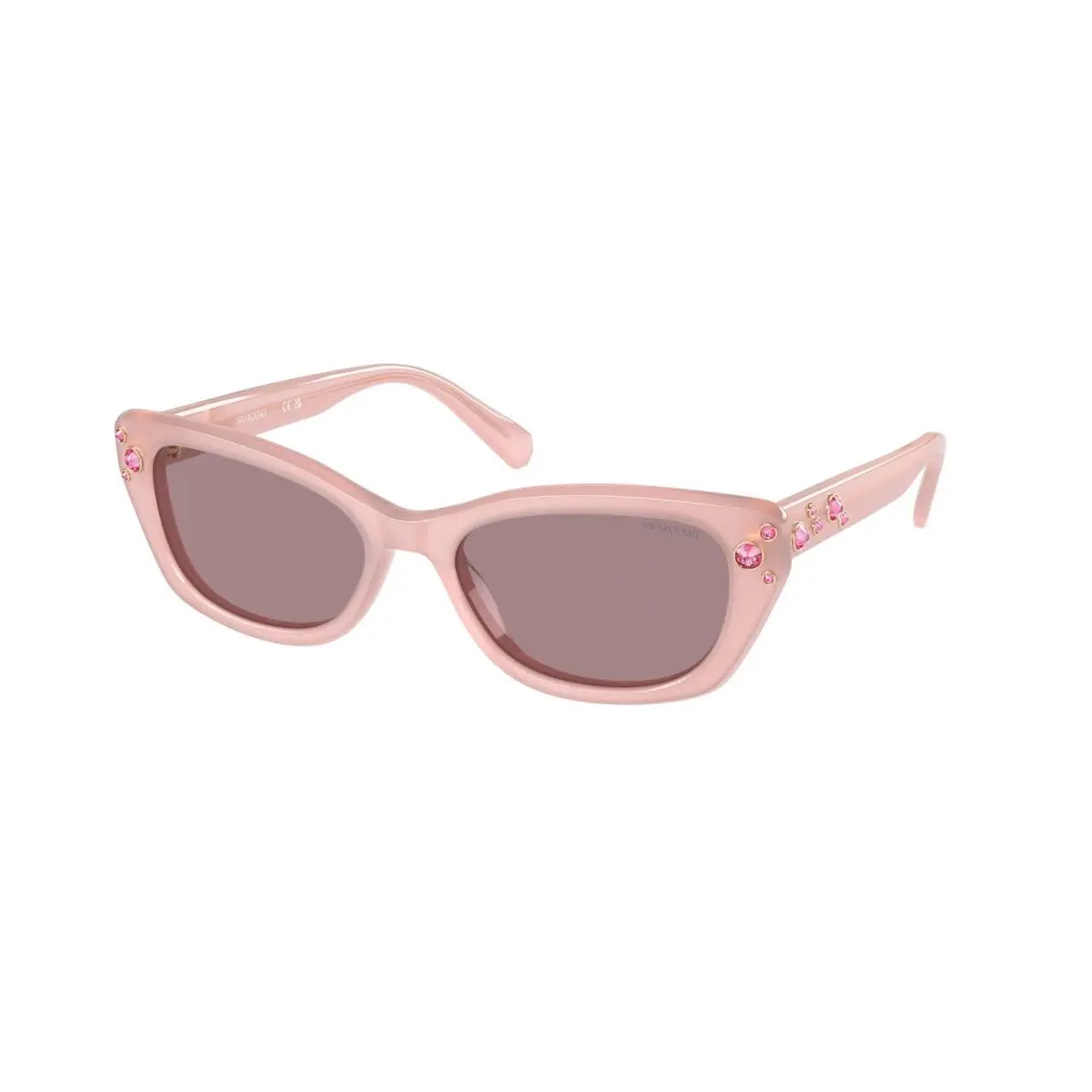 Swarovski SK 6019 F Milky Pink Light Purple Brown 10317N Size 54 Sunglasses
