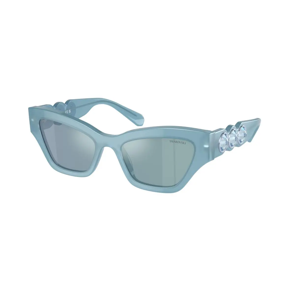 SK 6021 F Milky Light Blue Mirror W 20046J Size 54 Sunglasses by Swarovski