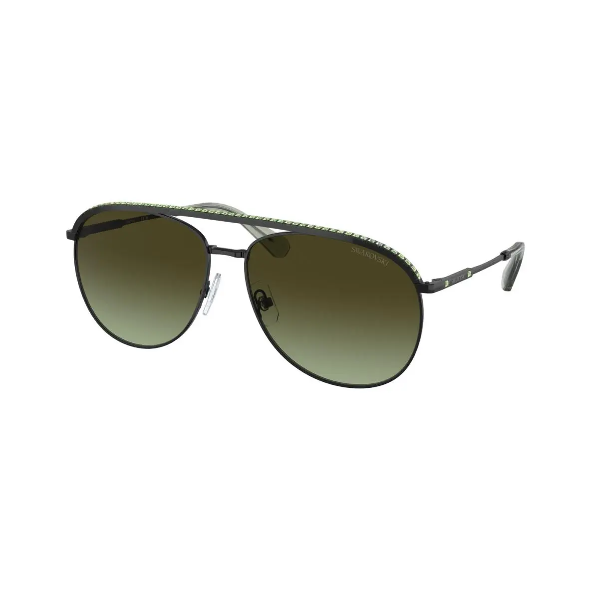 SK 7005 Black Green Gradient Brown 4010E8 Size 58 Sunglasses by Swarovski