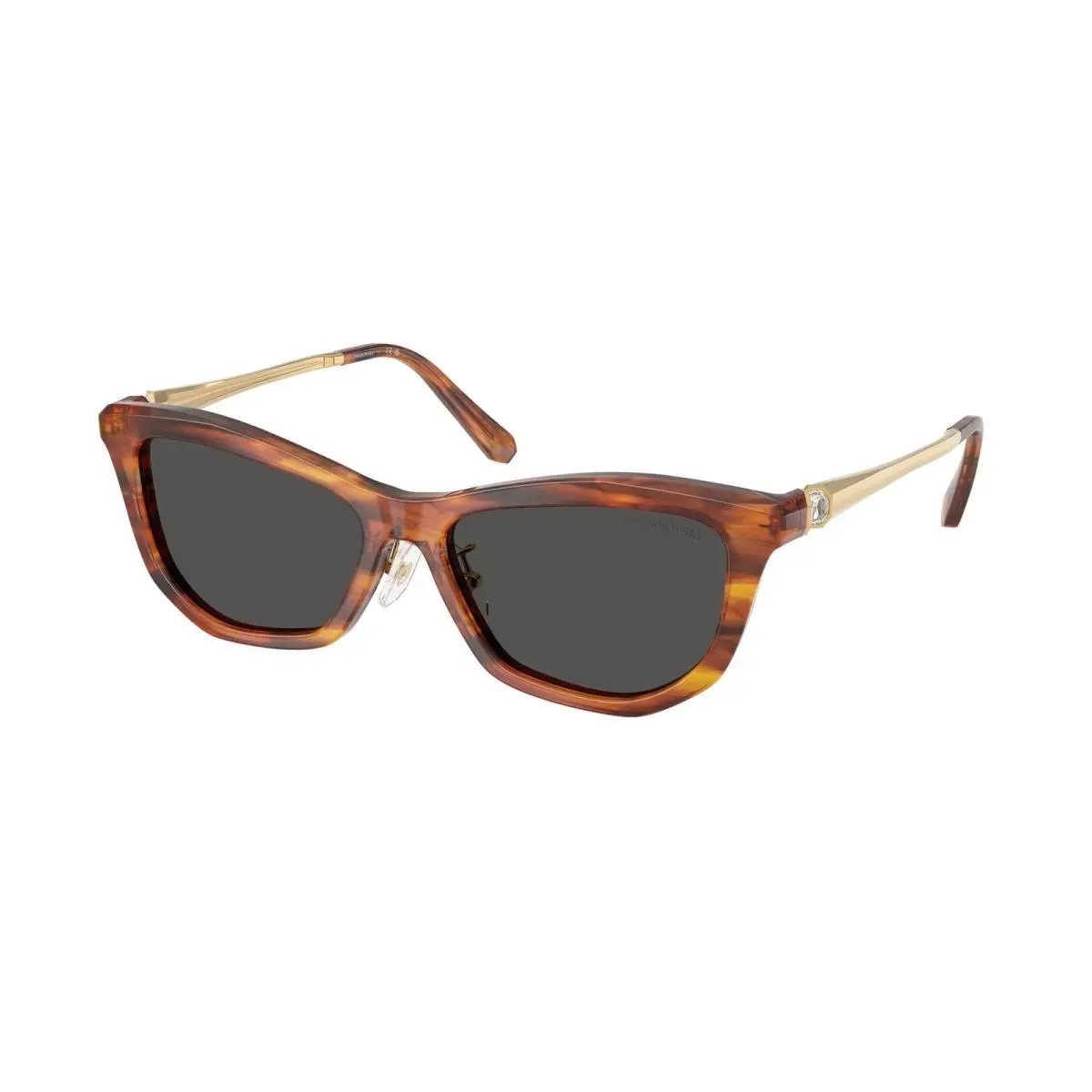 SK 6057 F Striped Havana / Dark Grey 109187 Size 56 Sunglasses by Swarovski