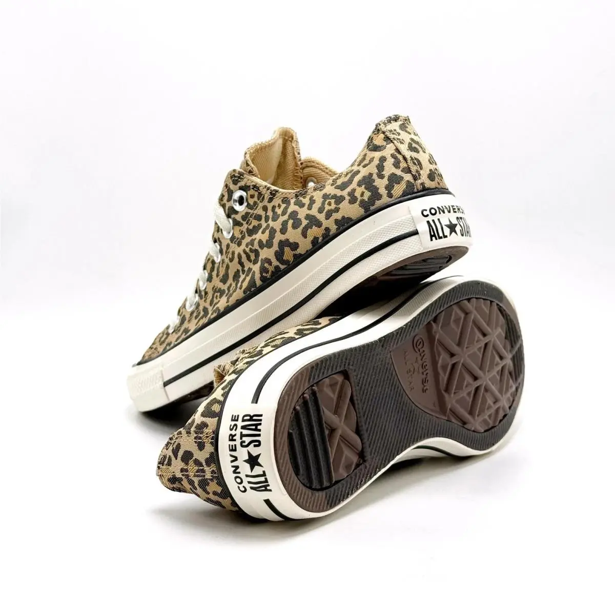 Converse shoes - Converse Chuck Taylor All Star OX - A19182F - Egret / Black / Honey Stick (Leopard Jacquard) 7