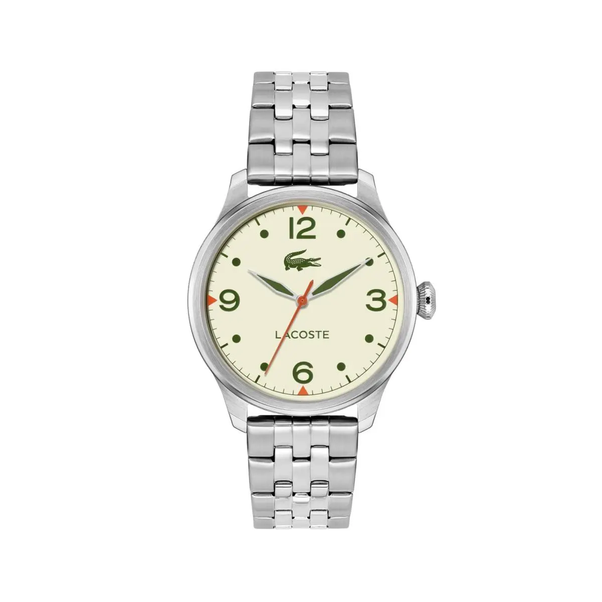 Lisbon Men`s 3H Quartz Watch Stainless Steel Bracelet - Beige by Lacoste