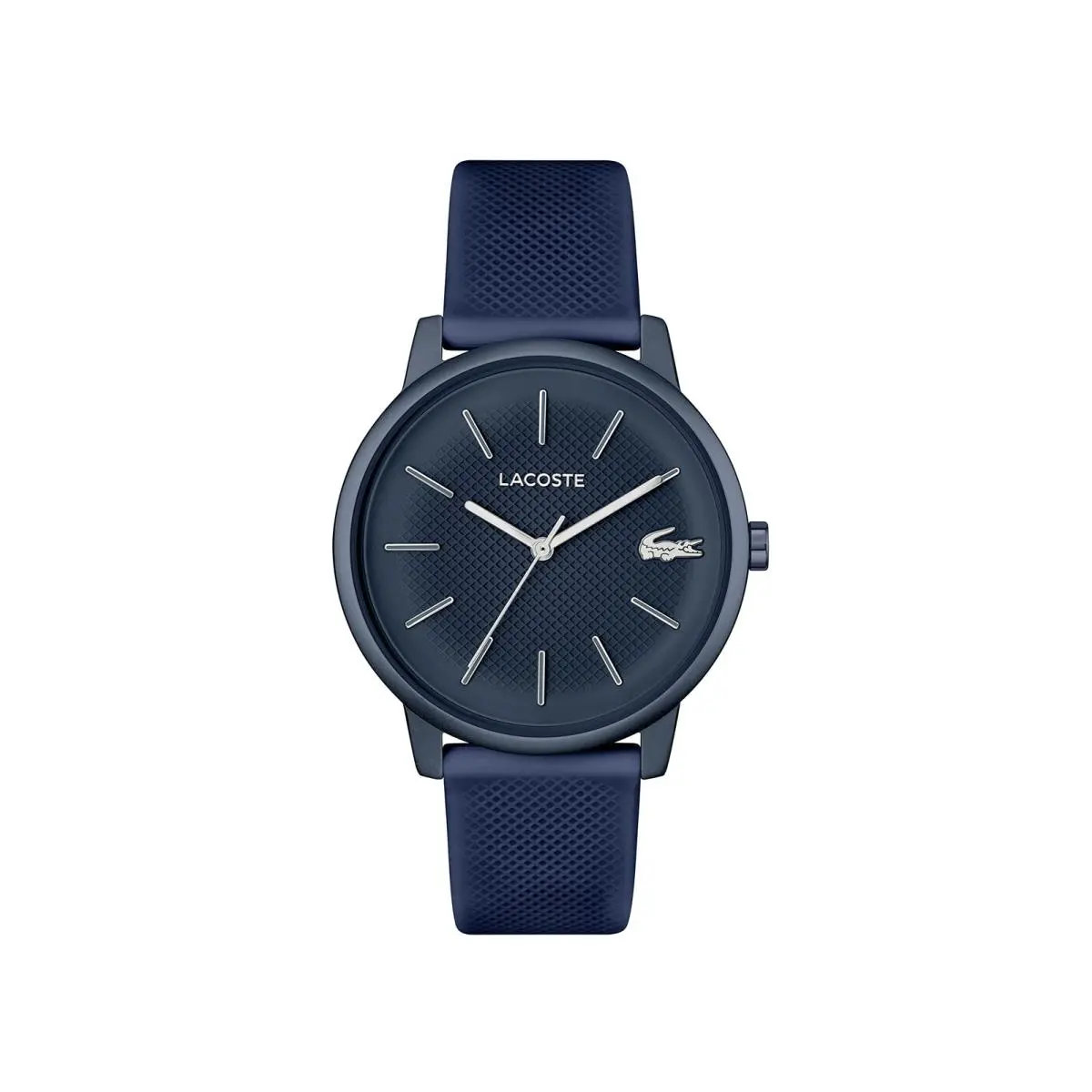 12.12 Move Men`s Aluminium Case Quartz Watch with Blue Leather Navy by Lacoste