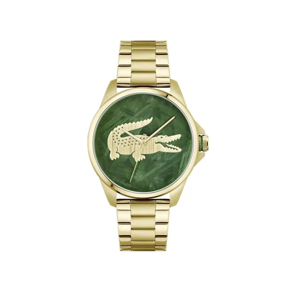 Le Croc Men`s 3H Quartz Watch Stainless Steel One Size Gold Plated by Lacoste