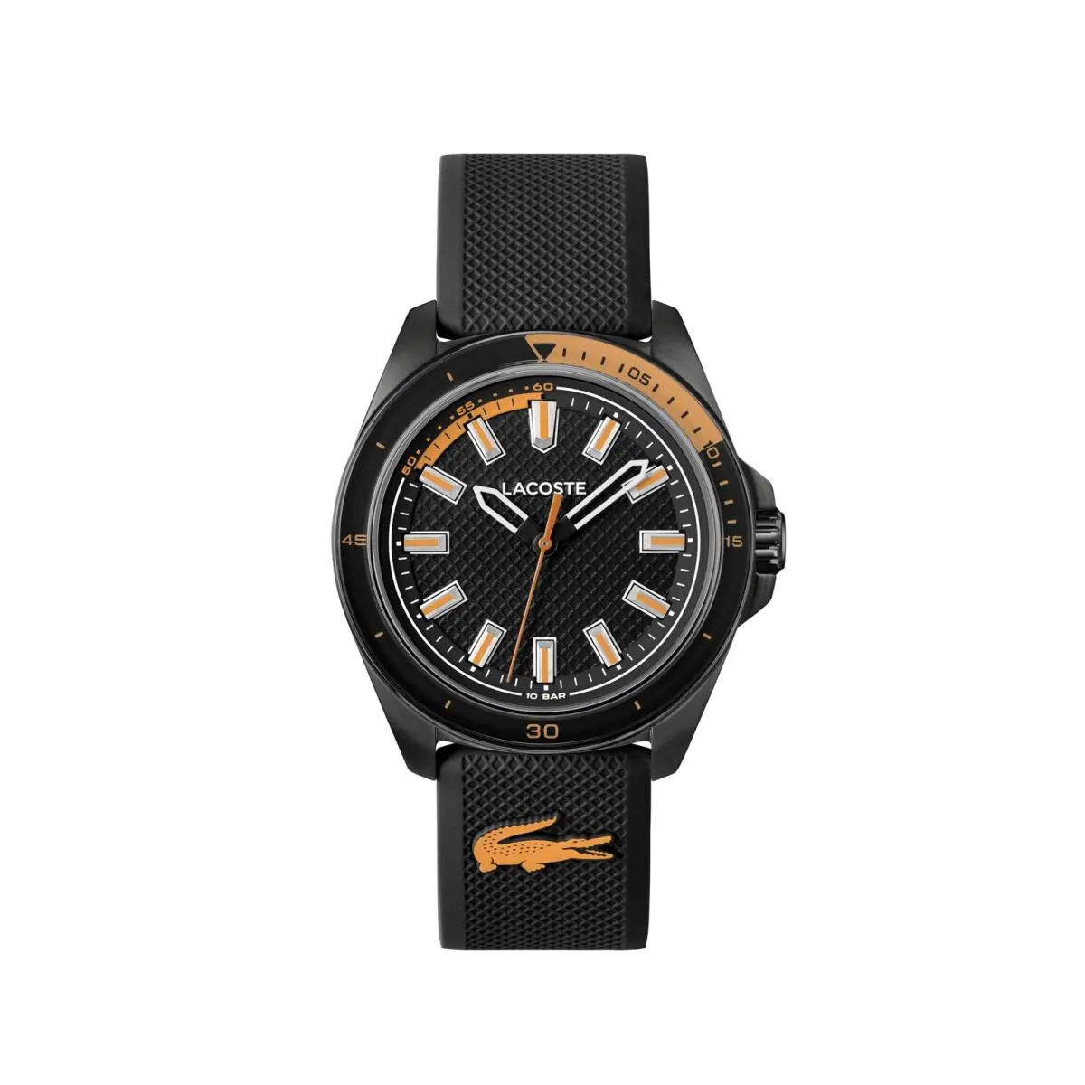 Capbreton Men’s Quartz Watch - Silicone Strap Diving-style Black by Lacoste