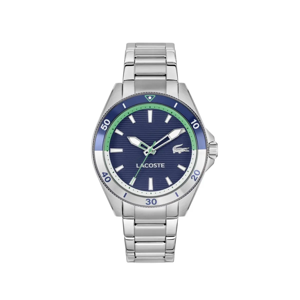 Mainsail Men`s Quartz Watch - 3 Hand - Link Bracelet One Size Silver by Lacoste