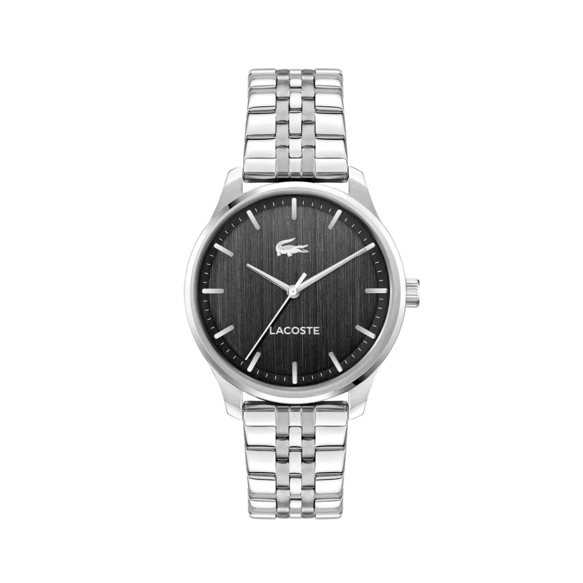 Lisbon Men’s Quartz Watch - Link Bracelet Three-hand Sunray Silver by Lacoste