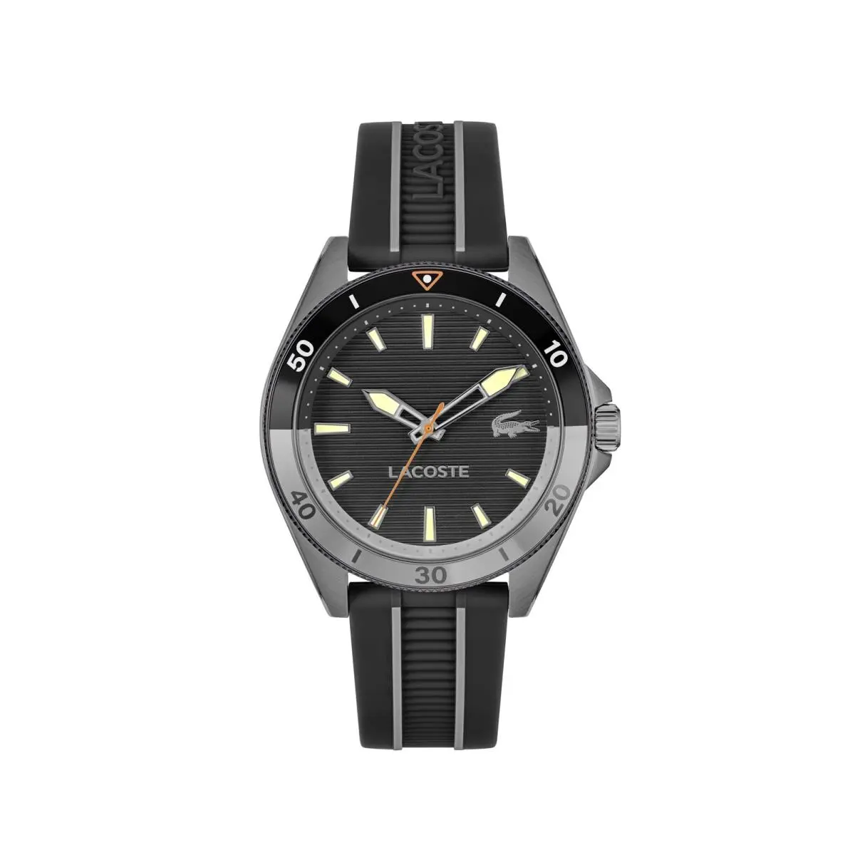 Mainsail Men`s Quartz Watch - 3 Hand - Silicone Strap - Sporty Black by Lacoste