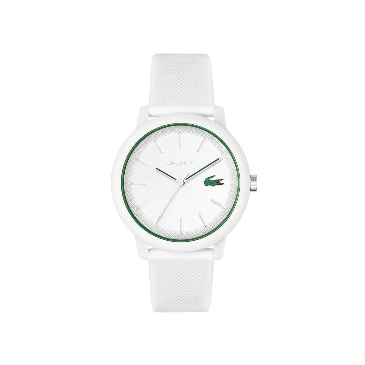 12.12 Men’s Quartz Watch – Sporty 3-Hand Timepiece 42MM White Green by Lacoste