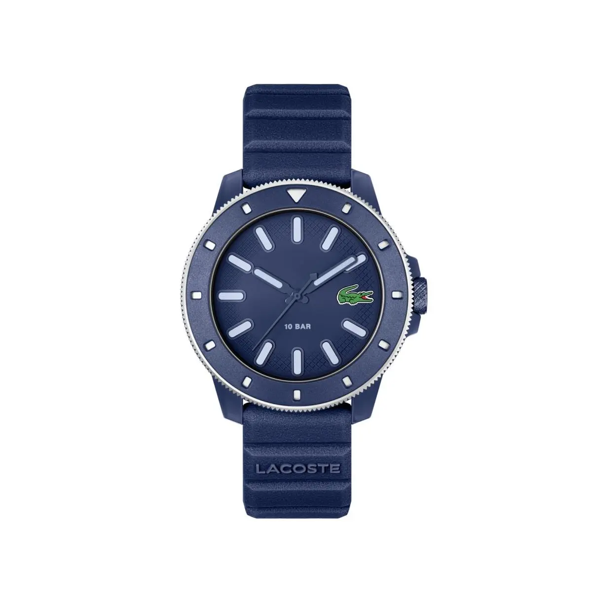 .12.12 Scuba Men`s 3H Quartz Watch Silicone Strap - Modern Blue by Lacoste