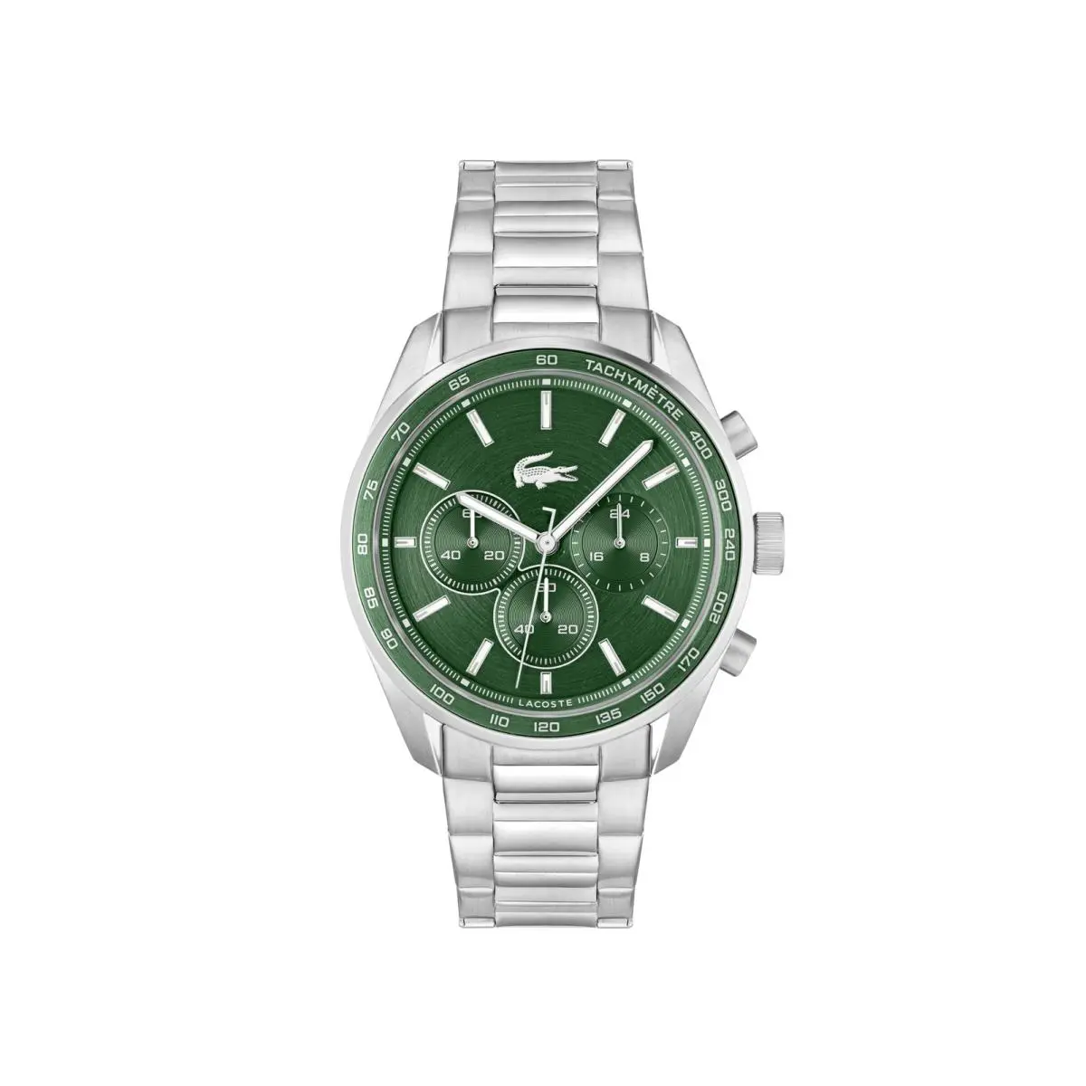 Lacoste Boston Men`s Chronograph Watch Stainless Steel Dark Green