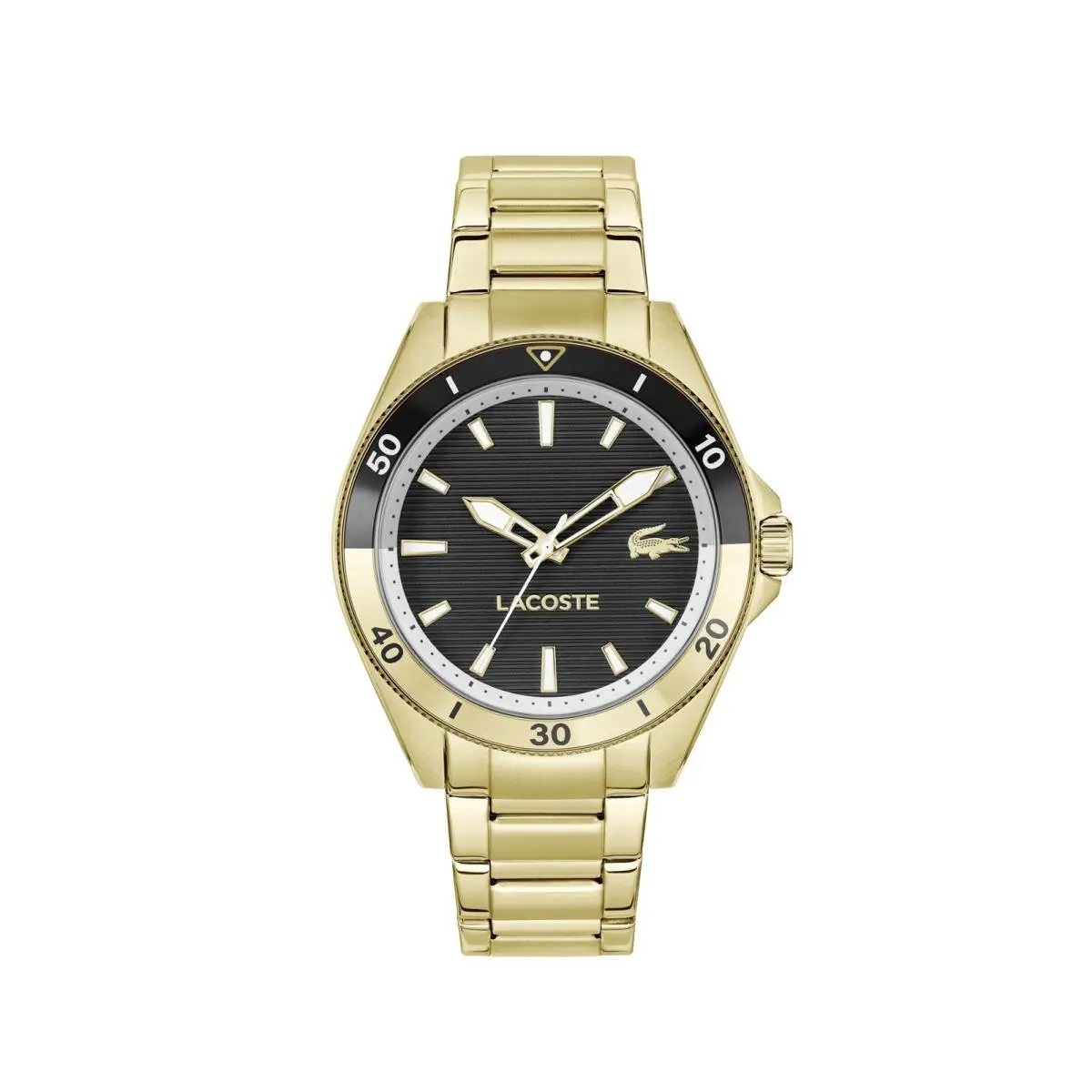 Mainsail Men`s Quartz Watch - 3 Hand - Link Bracelet - Gold Plated by Lacoste