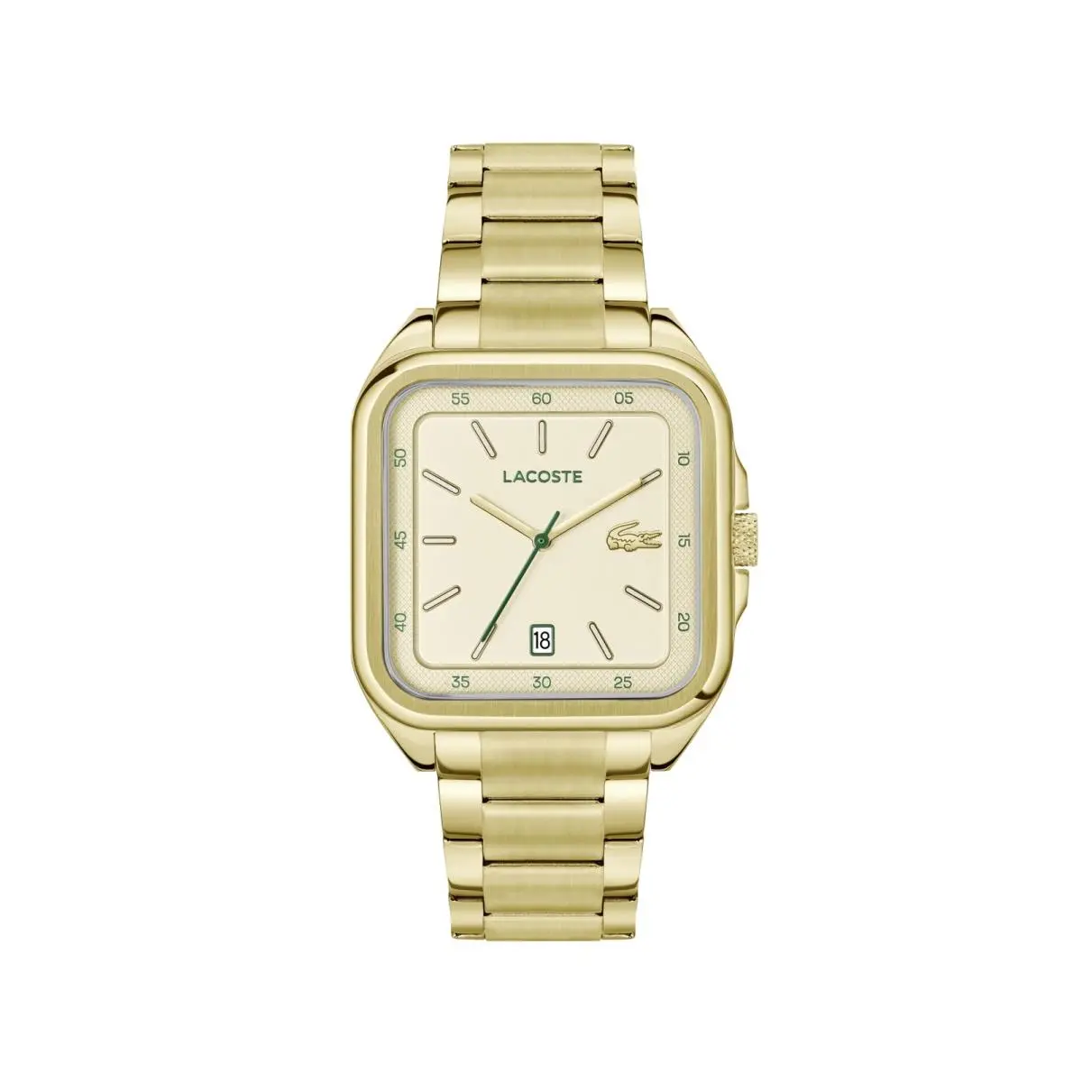 .12.12 Up Men’s Quartz Watch – 39mm Rectangular Case – Gold Plated by Lacoste