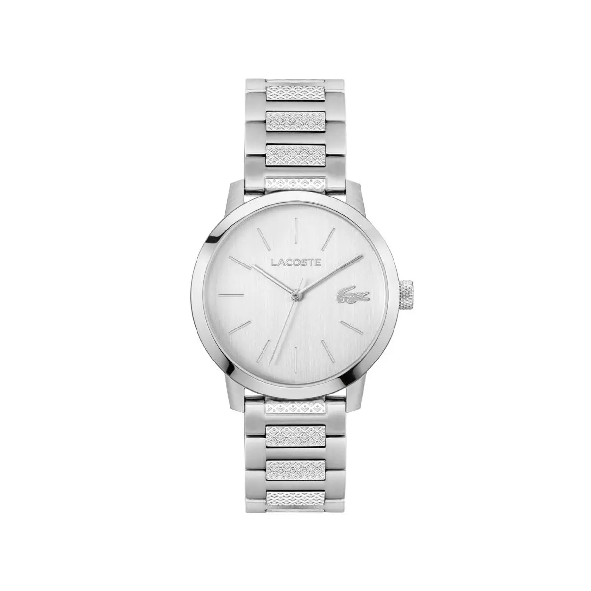 .12.12 Metropole Men`s 3H Quartz Watch Stainless Steel 39 Silver by Lacoste