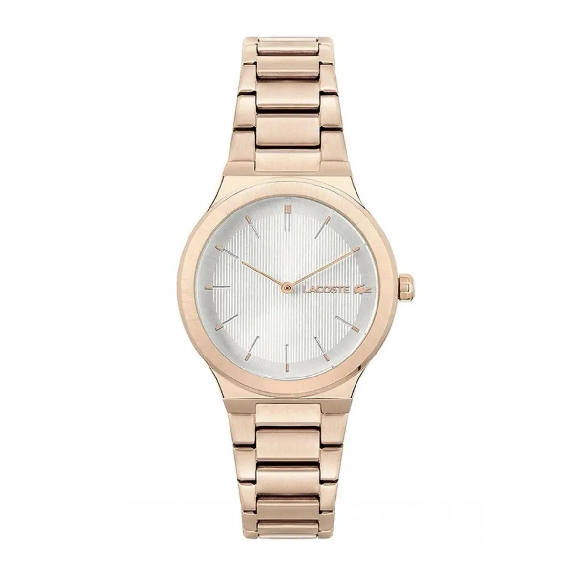 Women’s Watch Rose Gold Silver Dial 34mm Chelsea Quartz 2001180 by Lacoste
