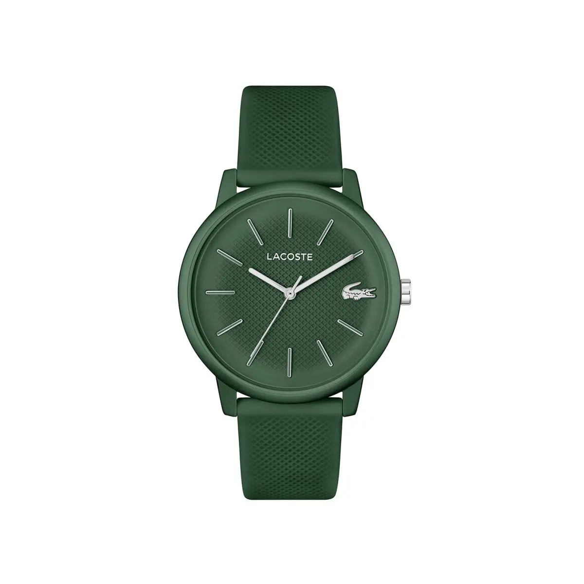 12.12 Move Men`s Aluminium Case Quartz Watch with Green Rubber by Lacoste