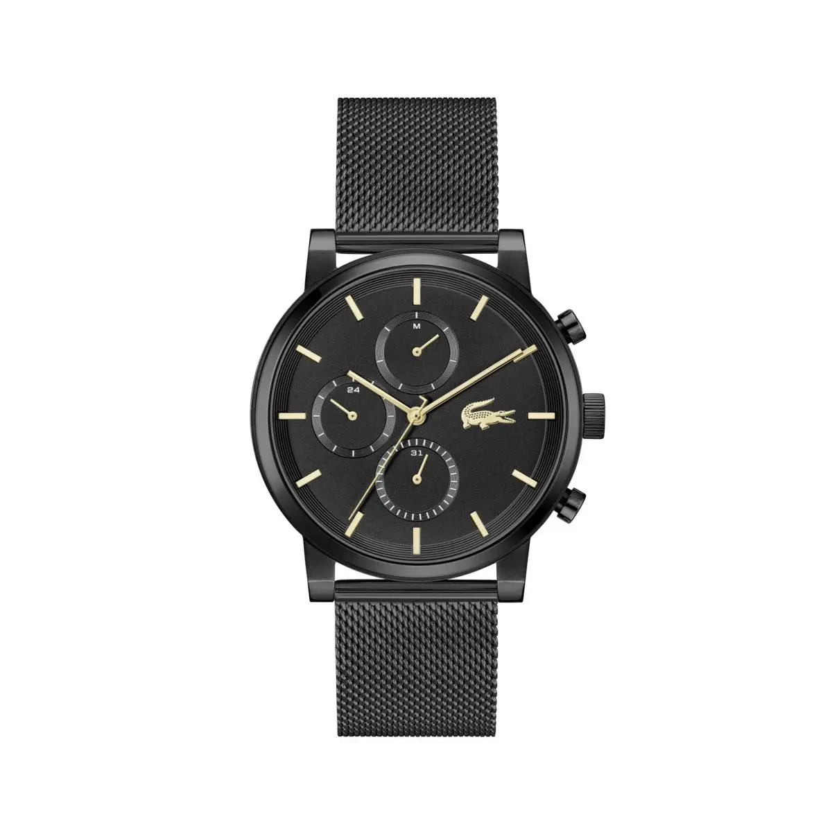 Replay Men’s Multifunction Watch - Mesh Bracelet Crocodile Black by Lacoste