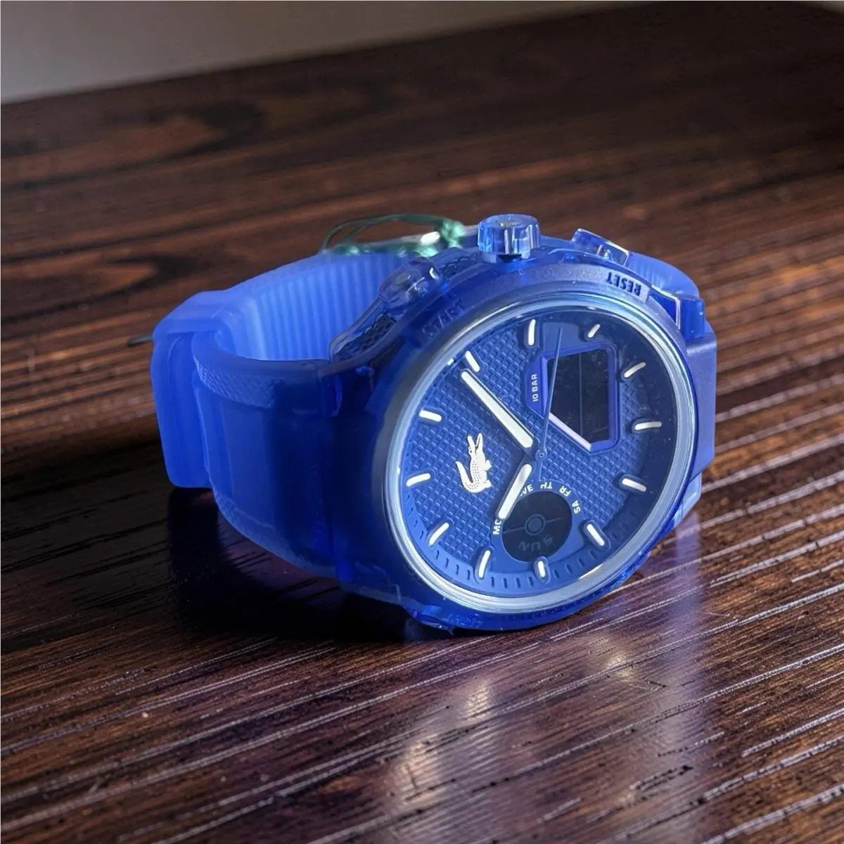 Lacoste LC33 Analog Digital Blue Silicone Strap Men Watch 45mm 2011429