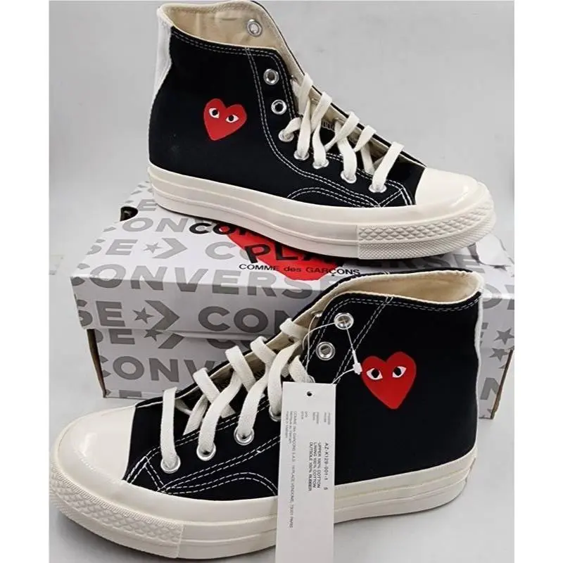 Converse shoes - Black/White/Red 3
