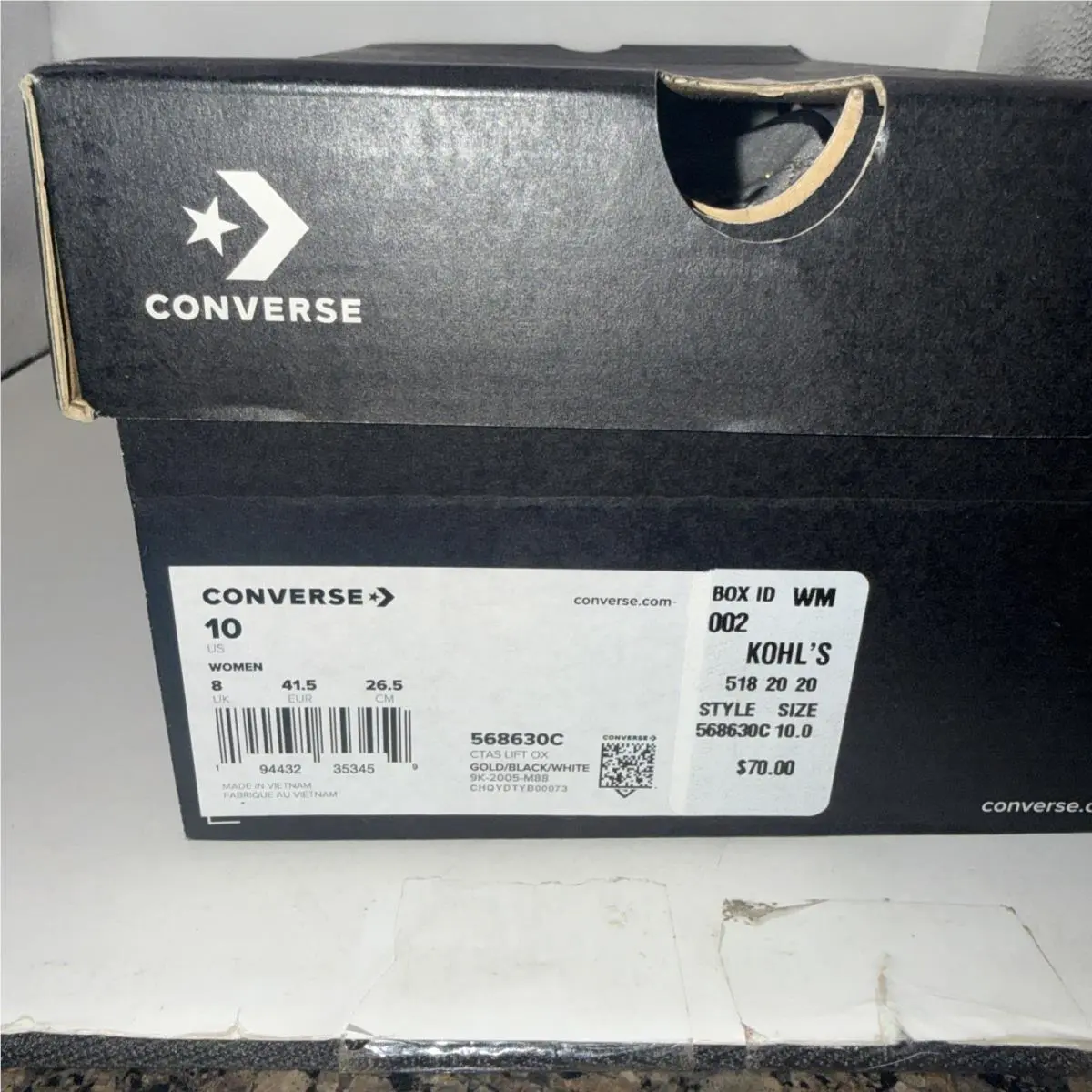 Converse shoes - Converse CTAS Lift OX - CTAS Lift - Gold/White/Black (UPC: 0194432353459) 6