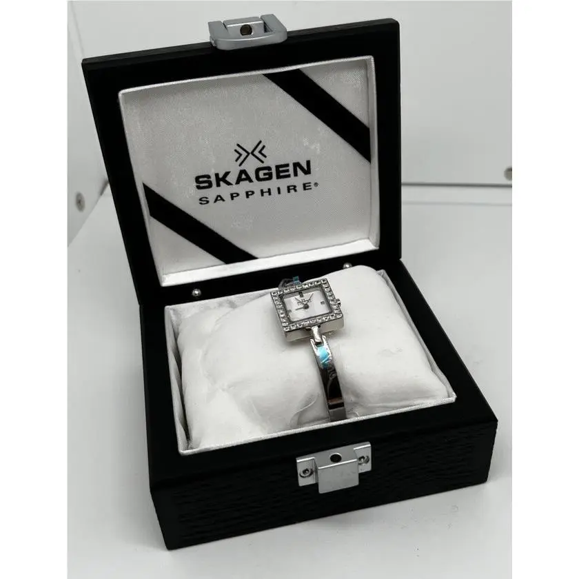Skagen Ladies Bangle Watch Sapphire Square Stainless SP4SSXW