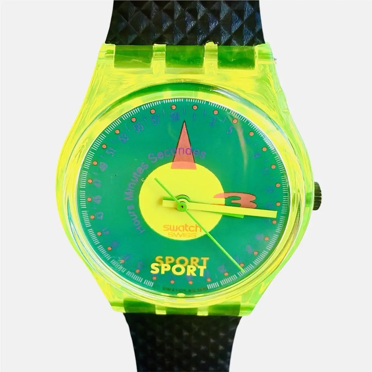 Vintage  Watch Champ GJ106 1991 Standard Gents 34mm Full Glow In The Dark by Swatch
