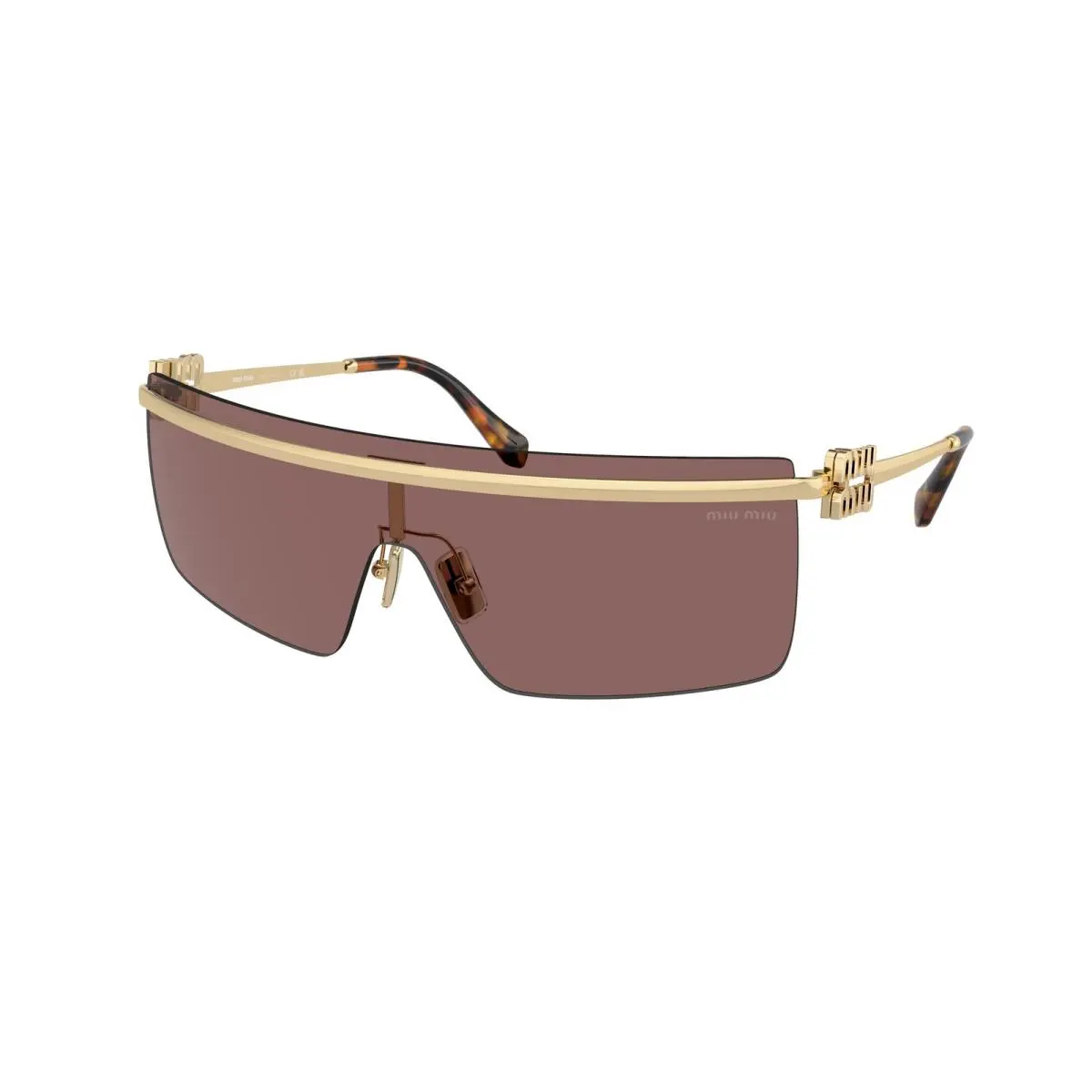 Miu MU 50 ZS Pale Gold / Brown Mirror Internal Silver ZVN70D Size 42 Sunglasses by Miu Miu