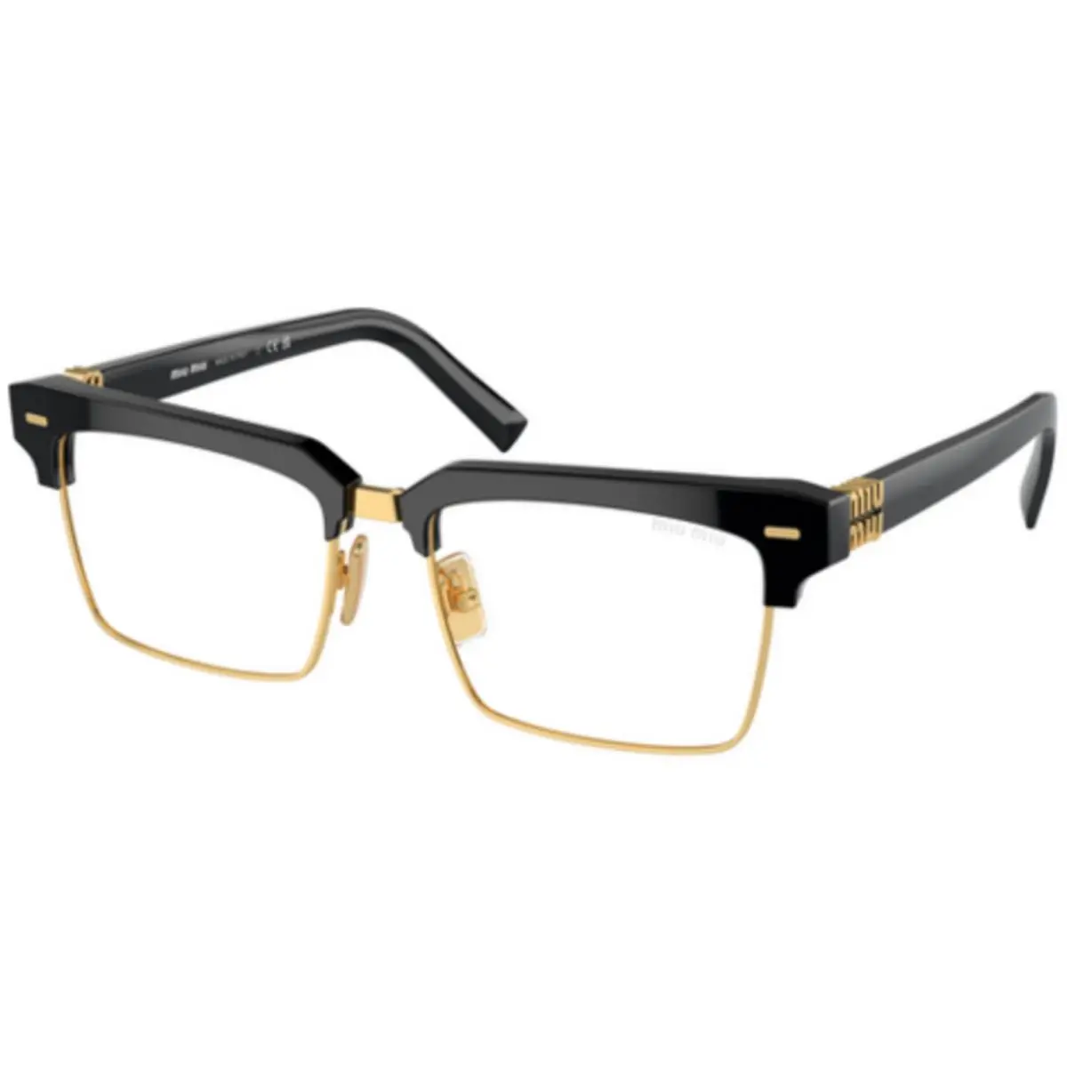 Miu MU 10 ZS Black / Clear Blue Light Filter 1AB08N Size 54 Sunglasses by Miu Miu
