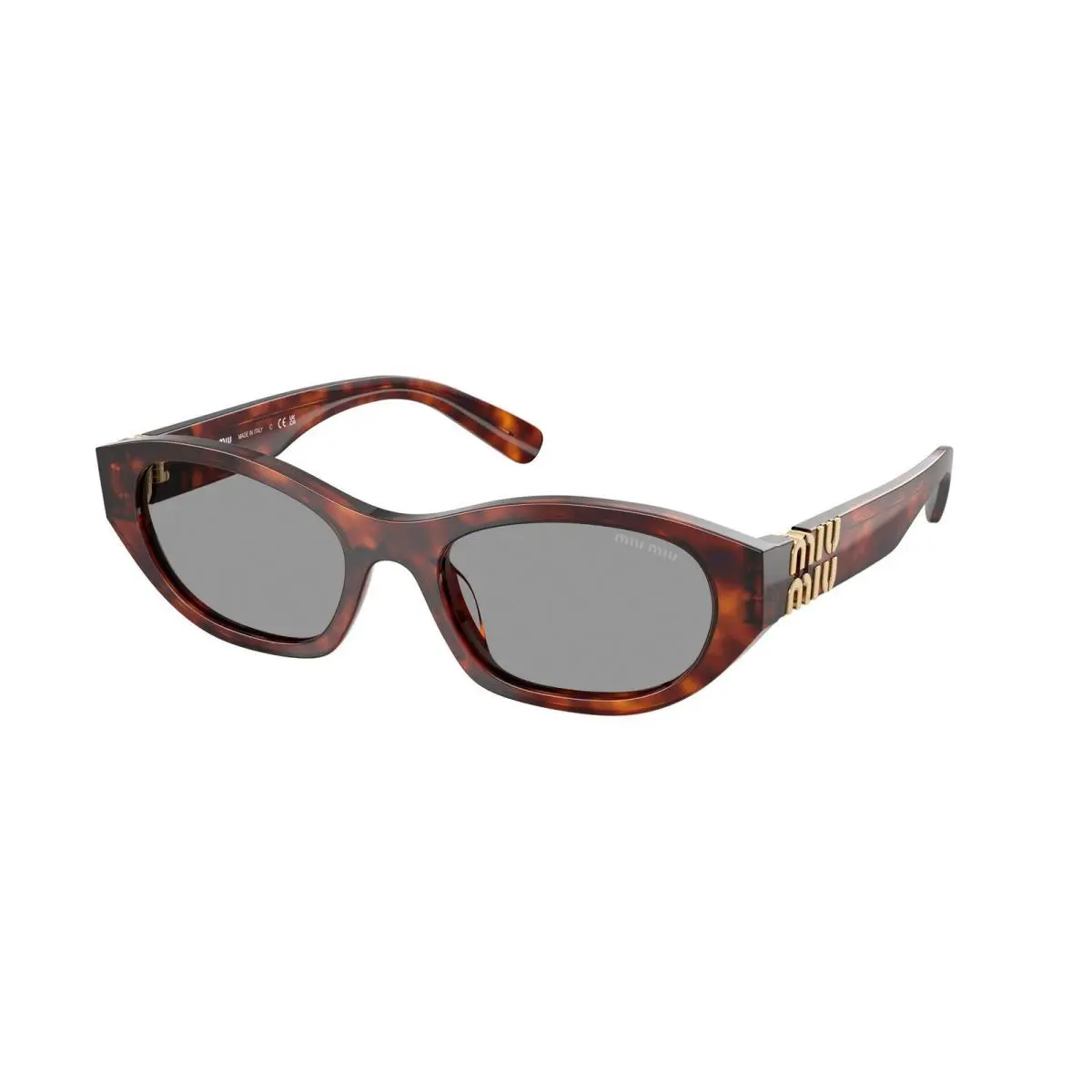 Miu MU A 03 SF Havana Mahogany / Grey 21C40O Size 53 Sunglasses