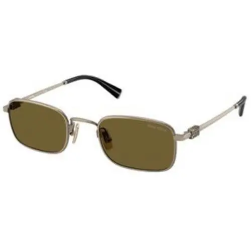 Miu MU A 53 S Old Gold / Dark Brown Polyamide Standard 26C09Z Size 49 Sunglasses by Miu Miu
