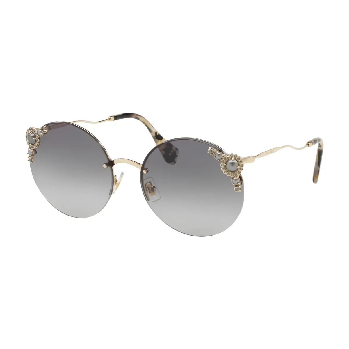 Miu MU 52 TS Core Collection Pale Gold Grey WO43M1 Size 60 Sunglasses by Miu Miu