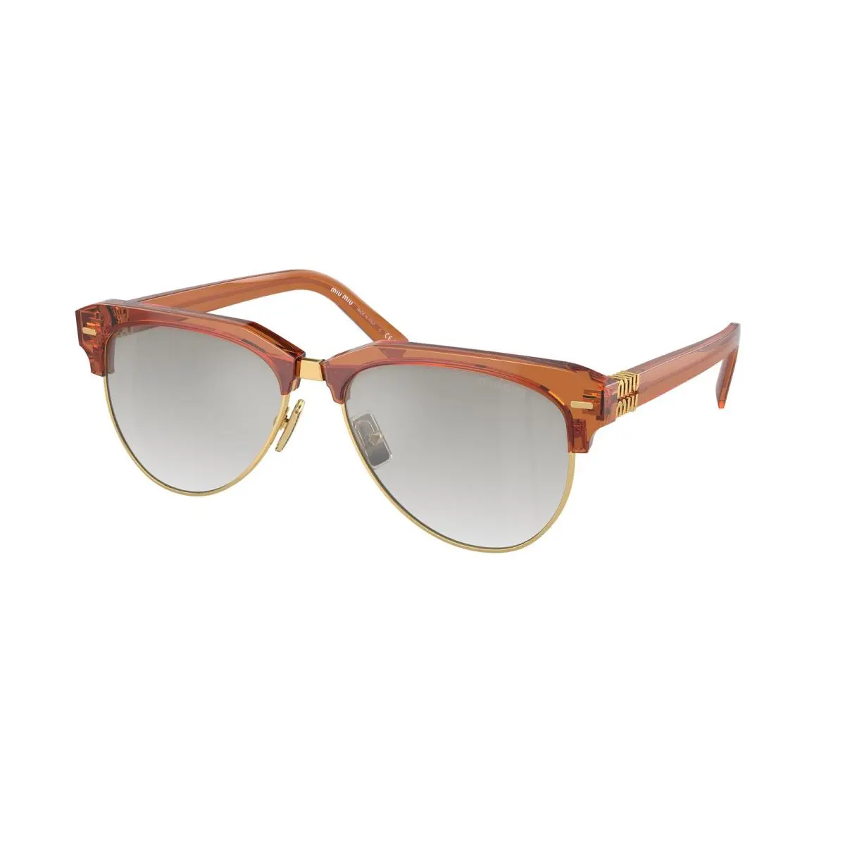 Miu MU 9 ZS Caramel Clear Silver Gradient 15T8K1 Size 57 Sunglasses by Miu Miu
