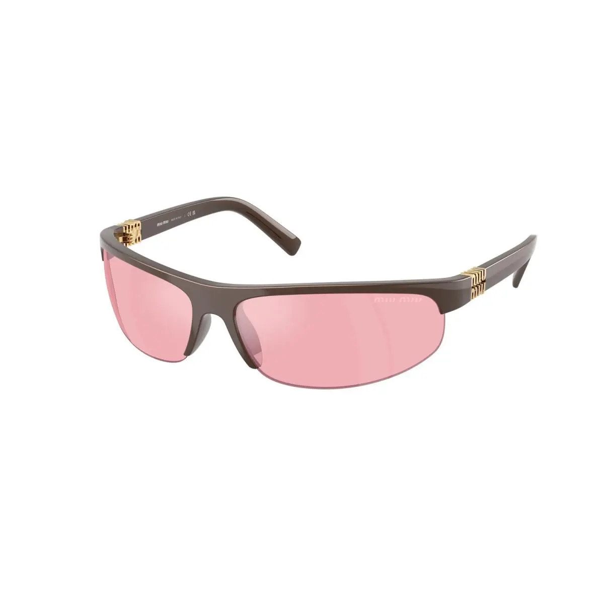Miu MU A 02 SF Cocoa Metal / Pink Mirror Lilac 14Y70J Size 68 Sunglasses by Miu Miu